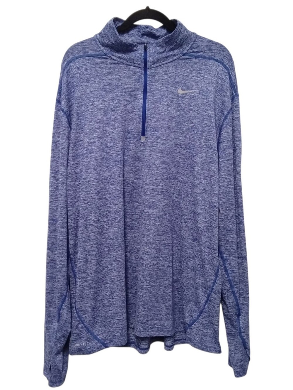 Nike Dri-FIT Miler 1/4 Zip Running Pullover Blue Heather Men's XXL